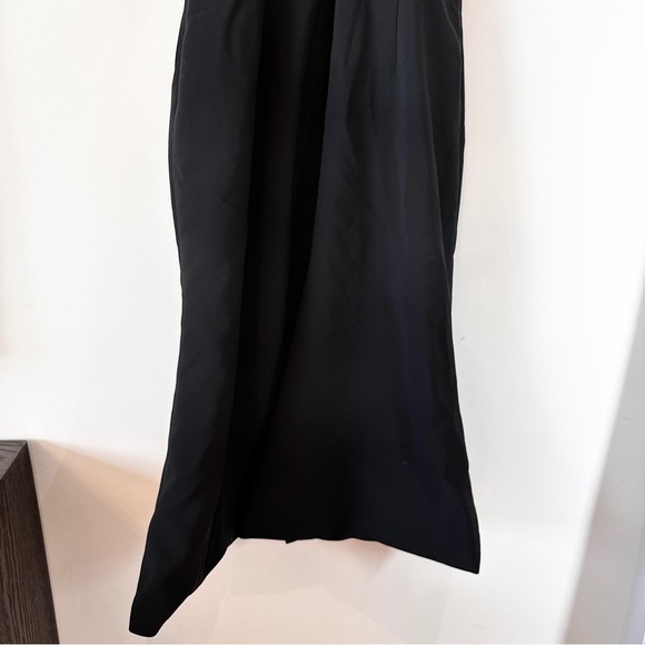 Christian Siriano Cold-Shoulder Midi A-Line Dress Crepe in Black/Pink Si… - Picture 11 of 15